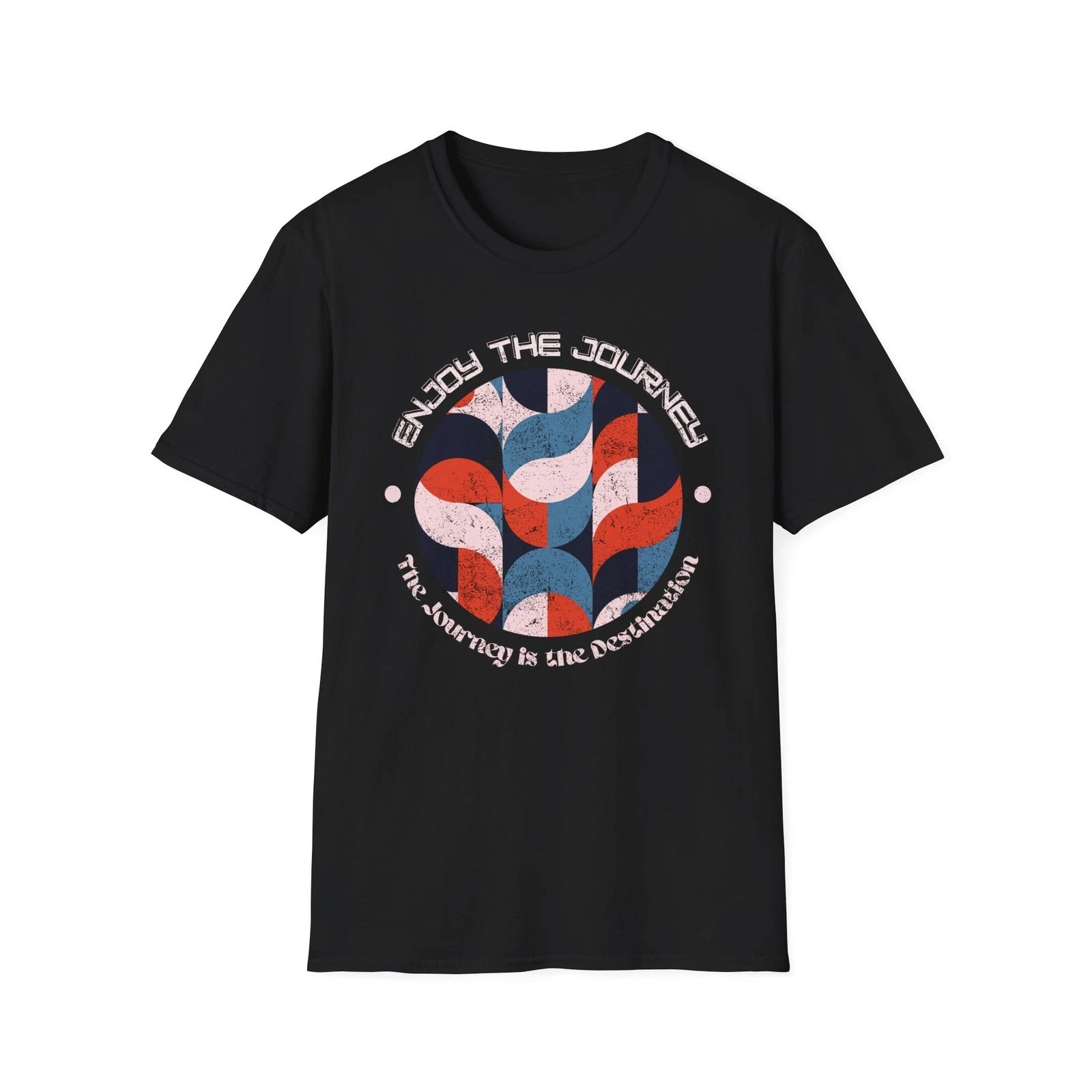 Enjoy the Journey graphic T-Shirt | Retro Abstract Wave Pattern