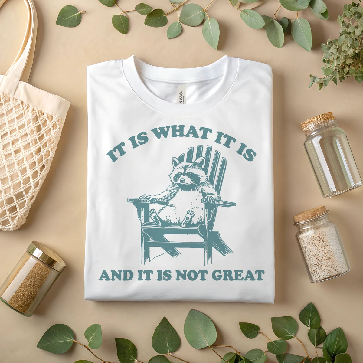 Funny Raccoon Shirt It Is What It Is Sarcastic Animal Humor T-Shirt Tee A060