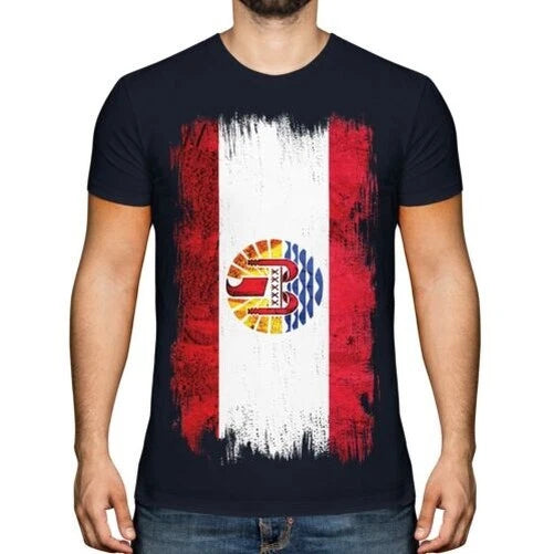 French Polynesia Grunge Flag Mens T-Shirt Polynesia Française