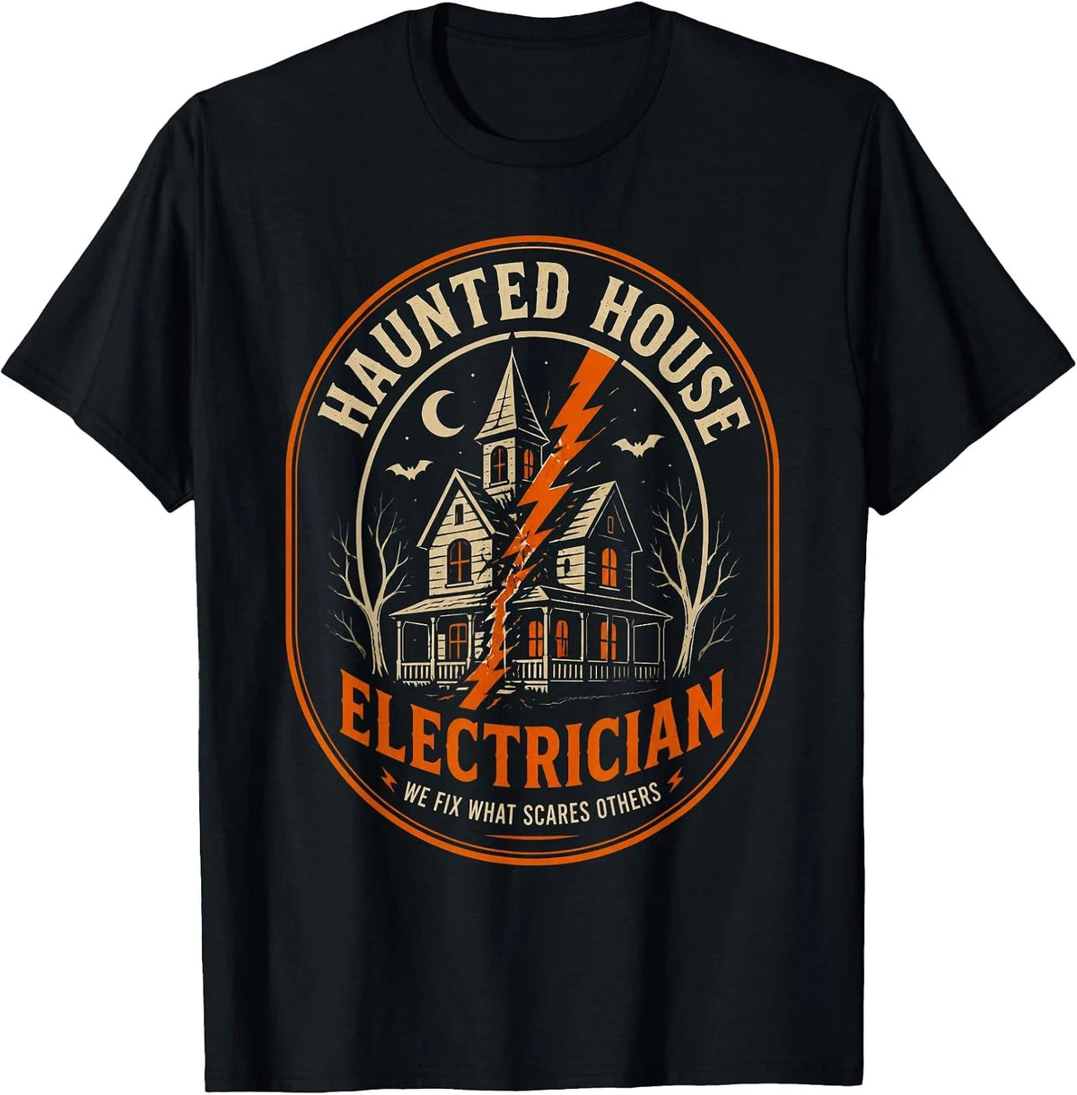Haunted House Electrician Halloween Electrician Gift T-Shirt Image 1 of 2