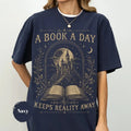 A Book A Day Keeps Reality Away Shirt, Vintage Fantasy Dragon Reader T-shirt