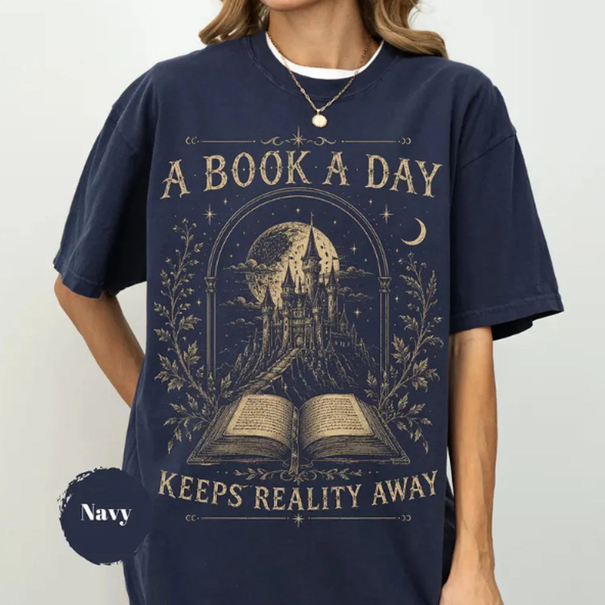 A Book A Day Keeps Reality Away Shirt, Vintage Fantasy Dragon Reader T-shirt