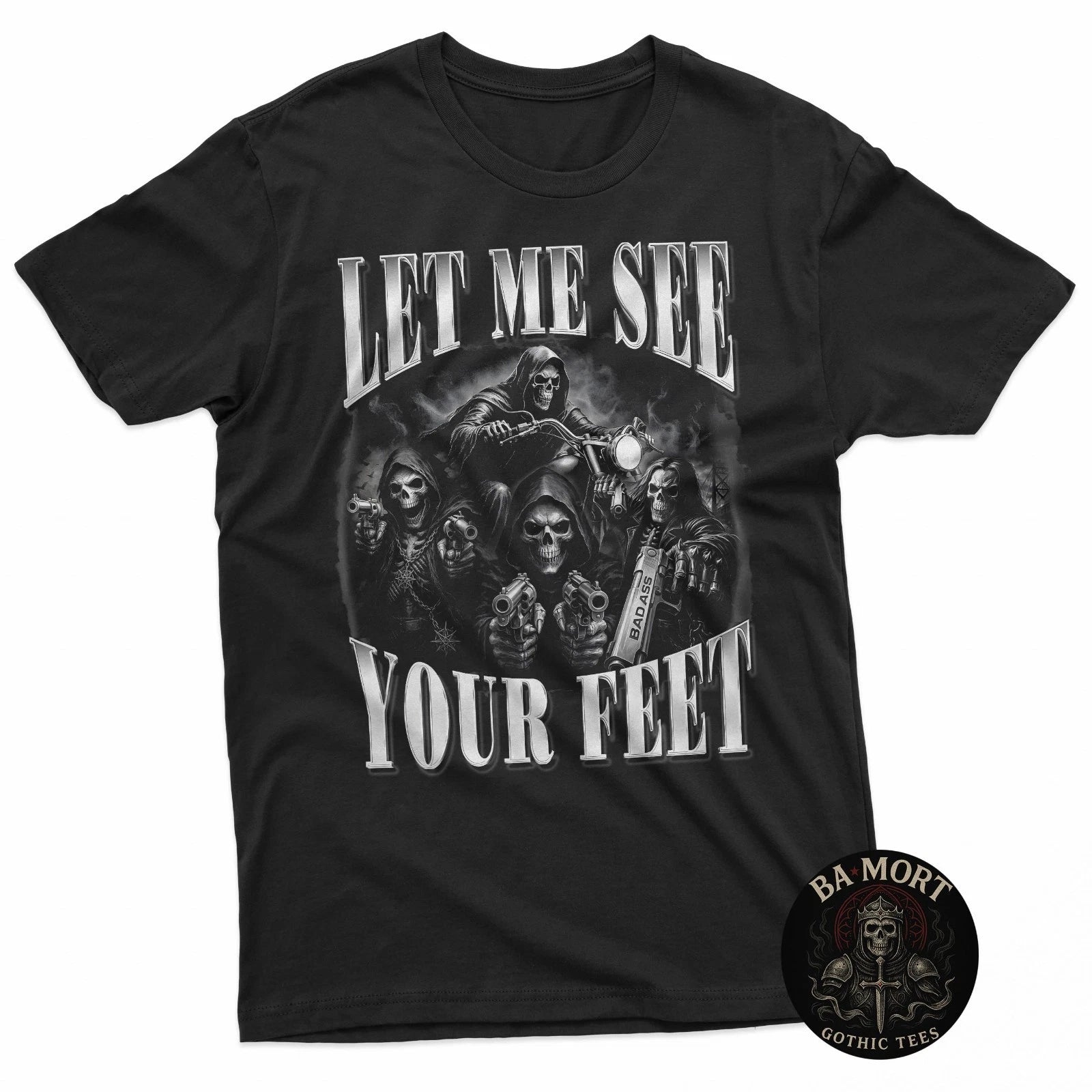 Gothic Meme Skeleton Inappropriate Lets Me See Your Feet T-Shirt