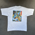 Vintage 90s Holsten Pils Beer Cubist Abstract Art T-Shirt Picasso XL White
