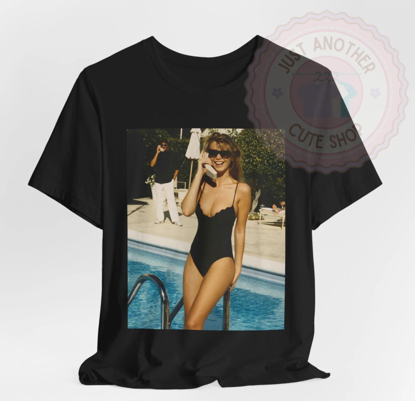 Claudia Schiffer T-Shirt ♡ 1989 Palm Beach Colony ✩ Icon 90's Supermodel! Retro!