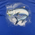 Fishing Shirt Adult Extra Large Blue Tarpon Ocean River Boat Spooled Sport Fish
