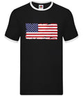 USA Grunge Style Flag - Mens Ringer - United States America Trump Biden