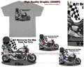 Yamaha V Max V-Max Motorcycle Racing Biker Toys DigiRods Cartoon Gray T Shirt