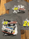 Jeff Gordon #24 NASCAR Racing WRAPAROUND Graphic Tee Shirt Adult 4XL Full Print