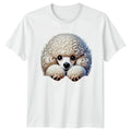 Cute Peeking Poodle Puppy Dog T-Shirt Poodle Gift For Him And Her