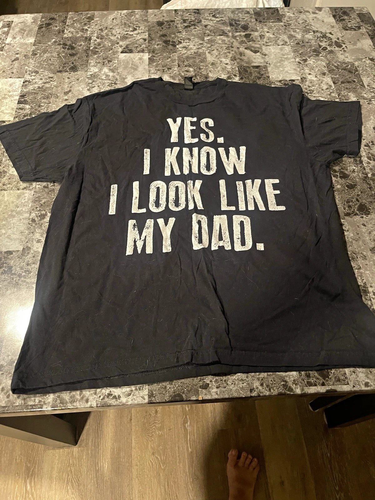 Hanes Sofstyle Men's Black Crew Neck Short Sleeve Graphic T-Shirt XL Dad Quote