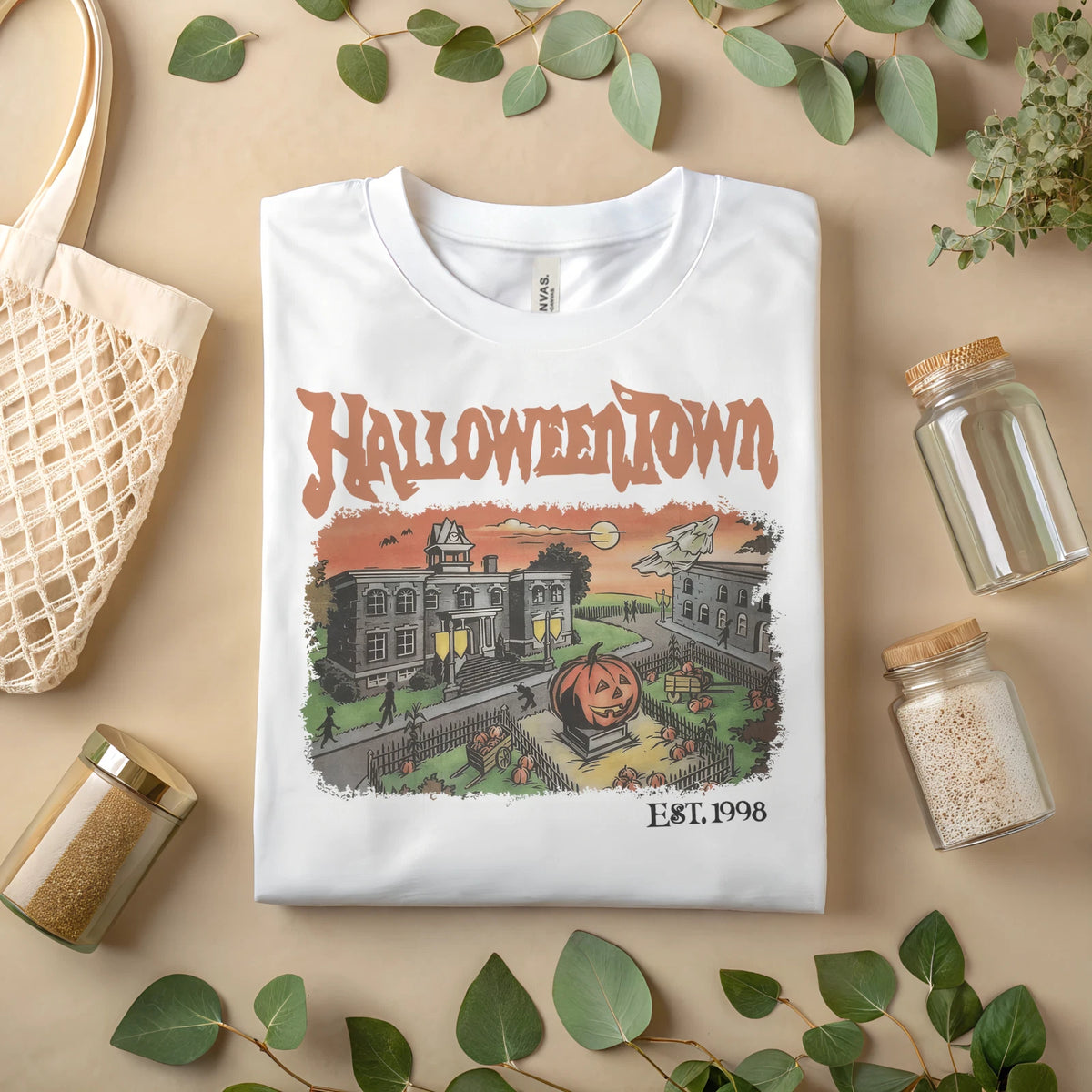 Halloween Town Shirt Pumpkin Spooky Season Vintage Fall Halloween T A075