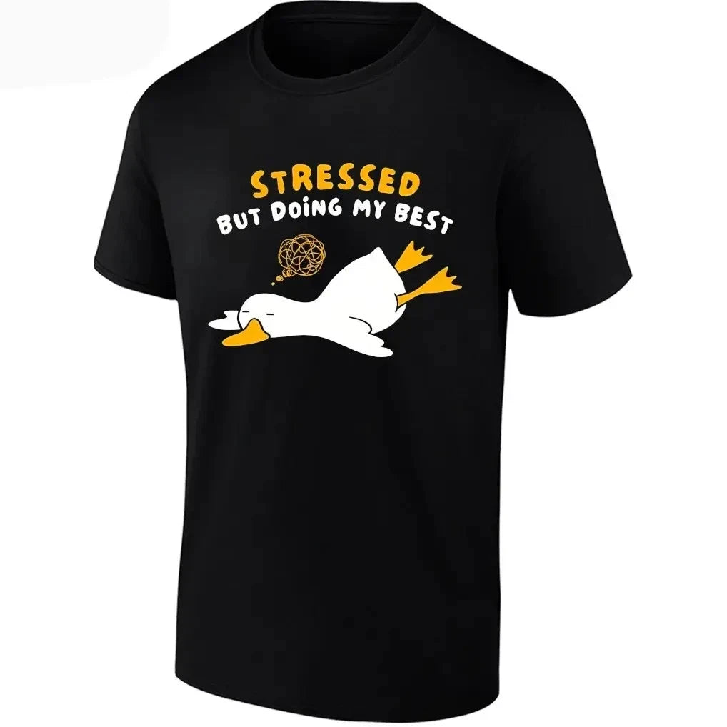 Cute Duck Mental Health Awareness Shirt - Stressed But Doing My Best