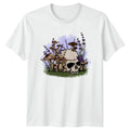 Mystical Skull Mushroom Lavender Butterfly T-Shirt Mycology Botanical Gothic