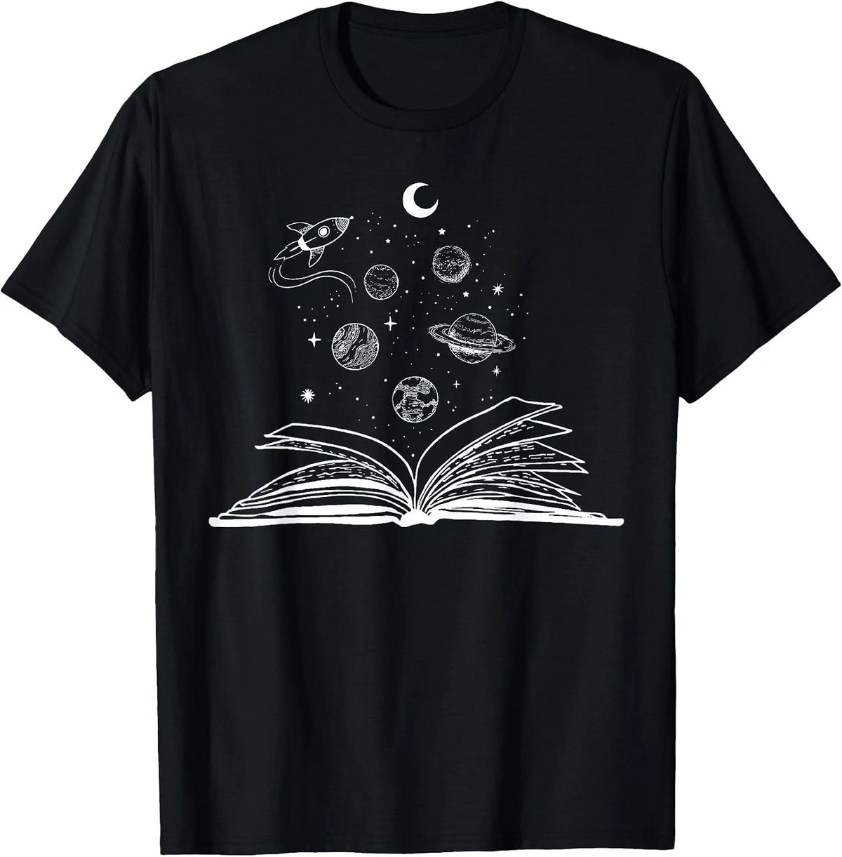 Galaxy-Themed T-Shirt for Space Enthusiasts and Book Lovers Image 1 of 3