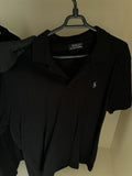 Polo Ralph Lauren XL Black Big Pony Polo Shirt - Logo Under Collar Print - EUC