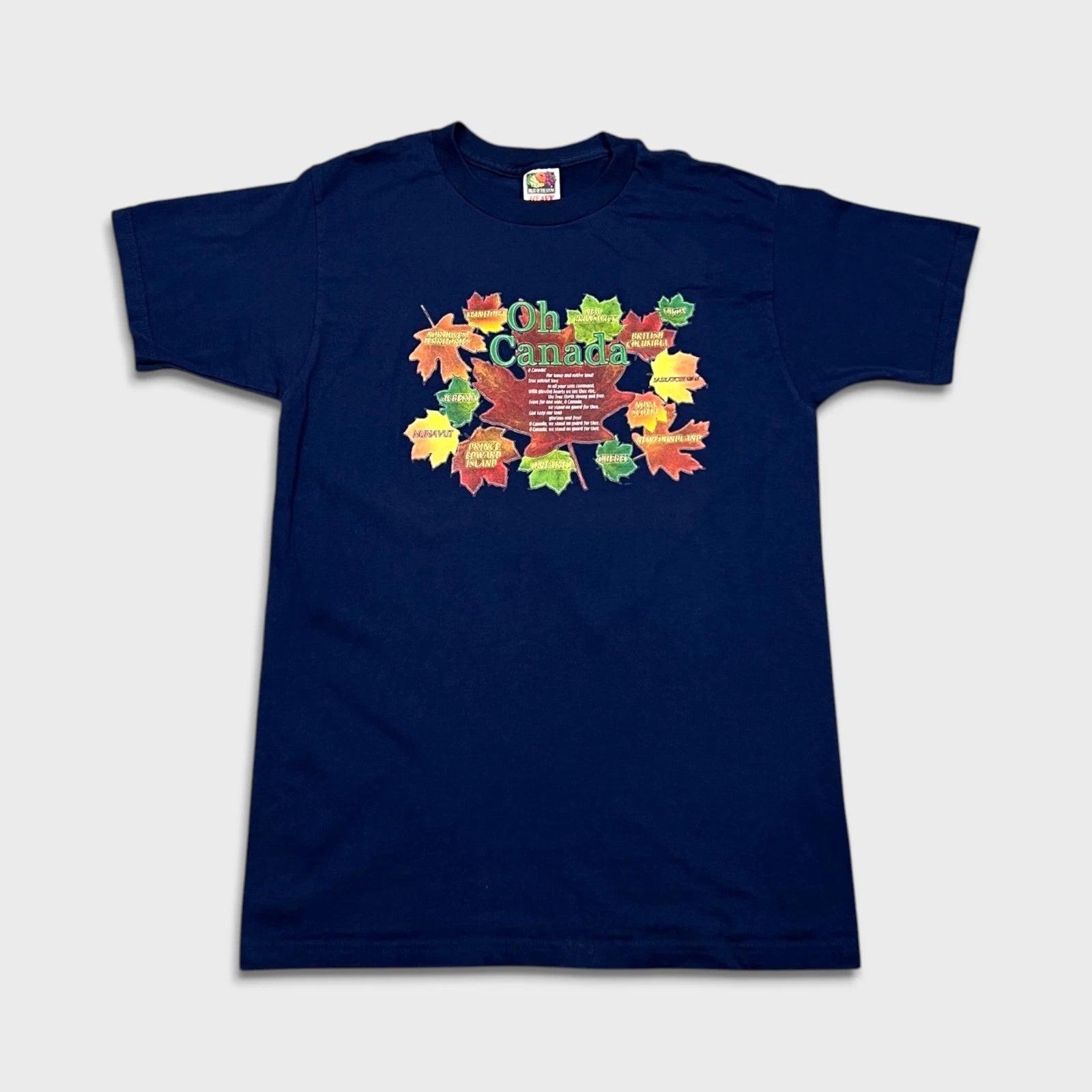 Vintage Canada Maple Leaves T Shirt Mens Medium Blue Patriotic Country 90s Tee