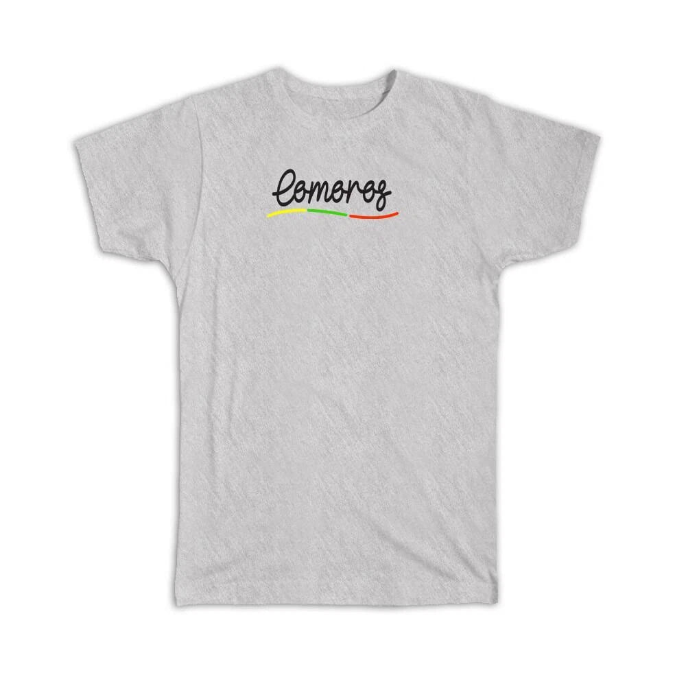 Gift T-Shirt : Comoros Flag Colors Comoran Travel Expat Country Minimalist