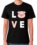 Love Pig T-Shirt Cute Pig Face Graphic Animal Lover Piglet Gift Unisex Tee