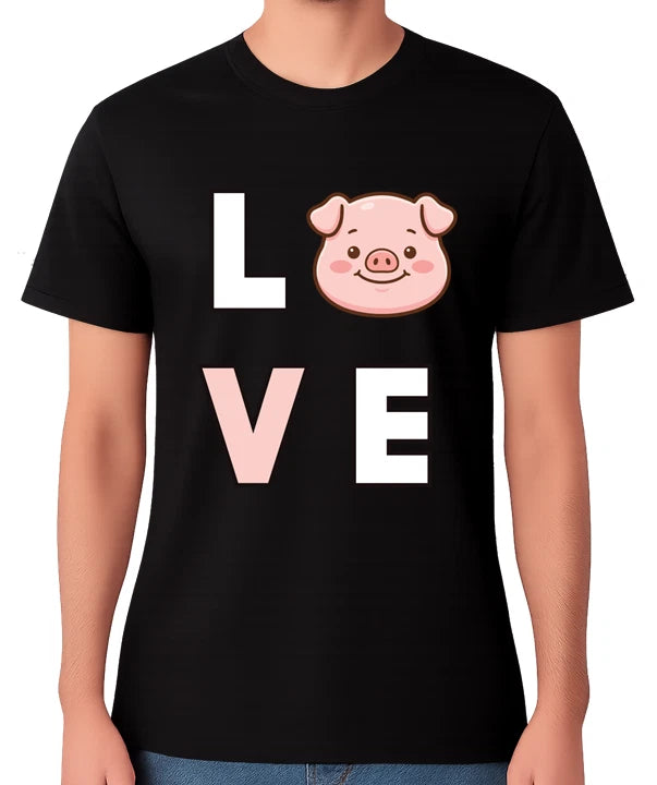 Love Pig T-Shirt Cute Pig Face Graphic Animal Lover Piglet Gift Unisex Tee