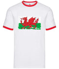 Wales Grunge Style Flag - Men Contrast - Welsh Cymru Country Rugby 6