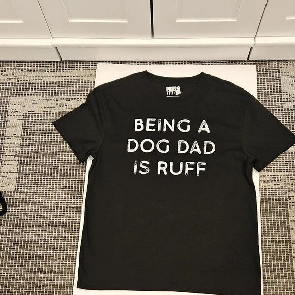 Men's Black Dog Dad T-Shirt, NWOT, Size M, Black