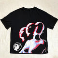 ROMWE Mens XL Black Abstract Face Graphic T Shirt Y2K Streetwear Art Tee Image 1 of 4