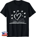 Valentines Day Bookworm Librarian Reading Book T-Shirt