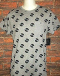 MENS CREATIVE DESTRUCTION VINYL RECORD HEATHER GRAY POCKET T-SHIRT SIZE M