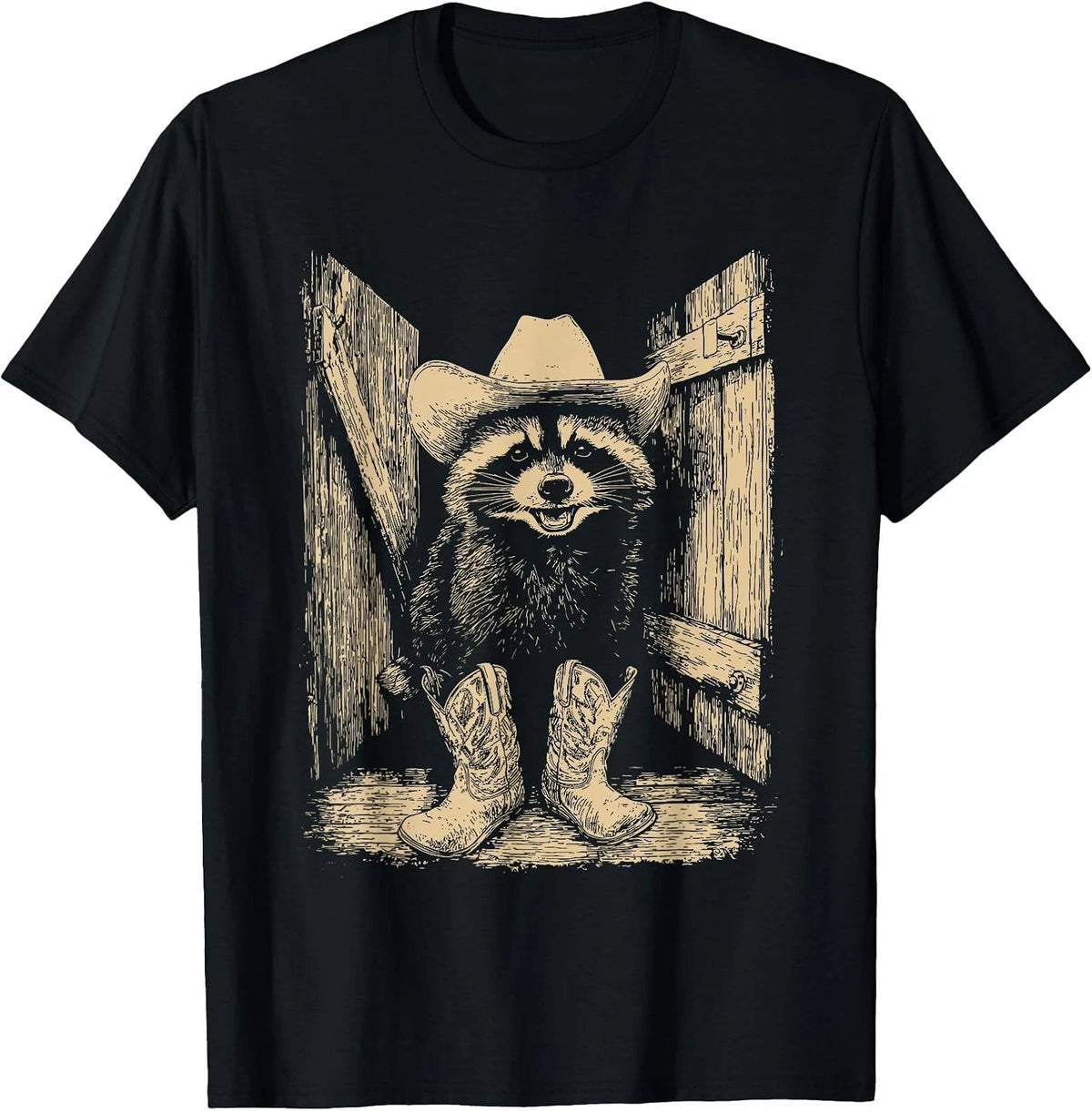 Adorable Raccoon in Cowboy Hat Graphic Tee for Animal Lovers Image 1 of 3