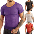 Trendy Mens Mesh Tank Vest Crop Top Shirt See Through Fishnet T Shirt Clubwear