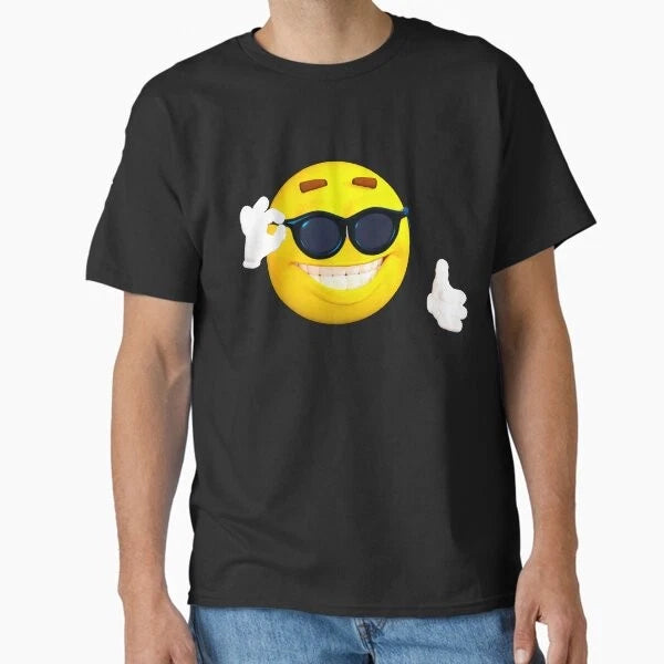 Funny Cool Guy in Sunglasses Emoticon Thumbs  T-Shirt Made in US/AUS Size S-2XL