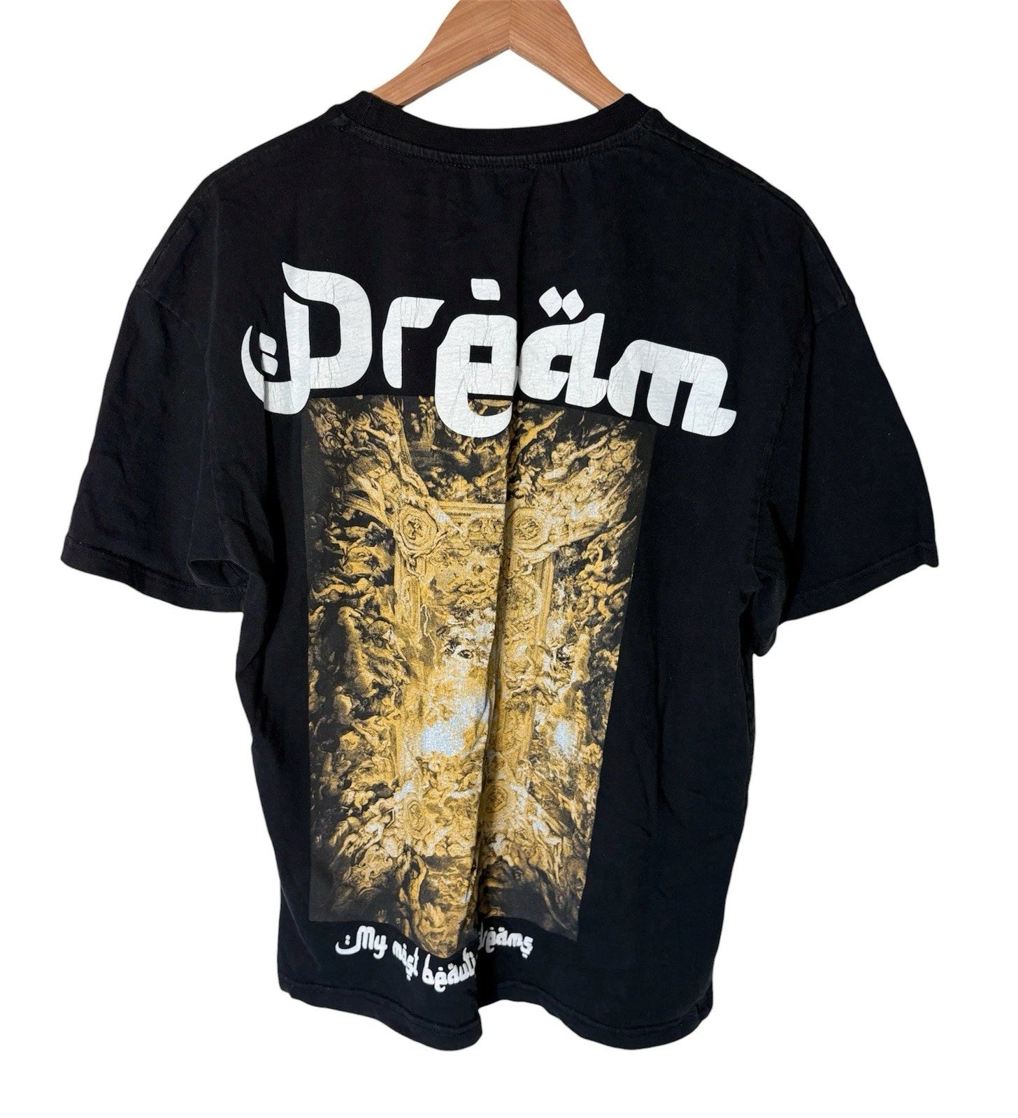 Streetwear Graphic Tee Dream Back Print Black Shirt Grunge Gothic Unisex M