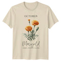 October Marigold Passion Creativity Courage Botanical T-Shirt