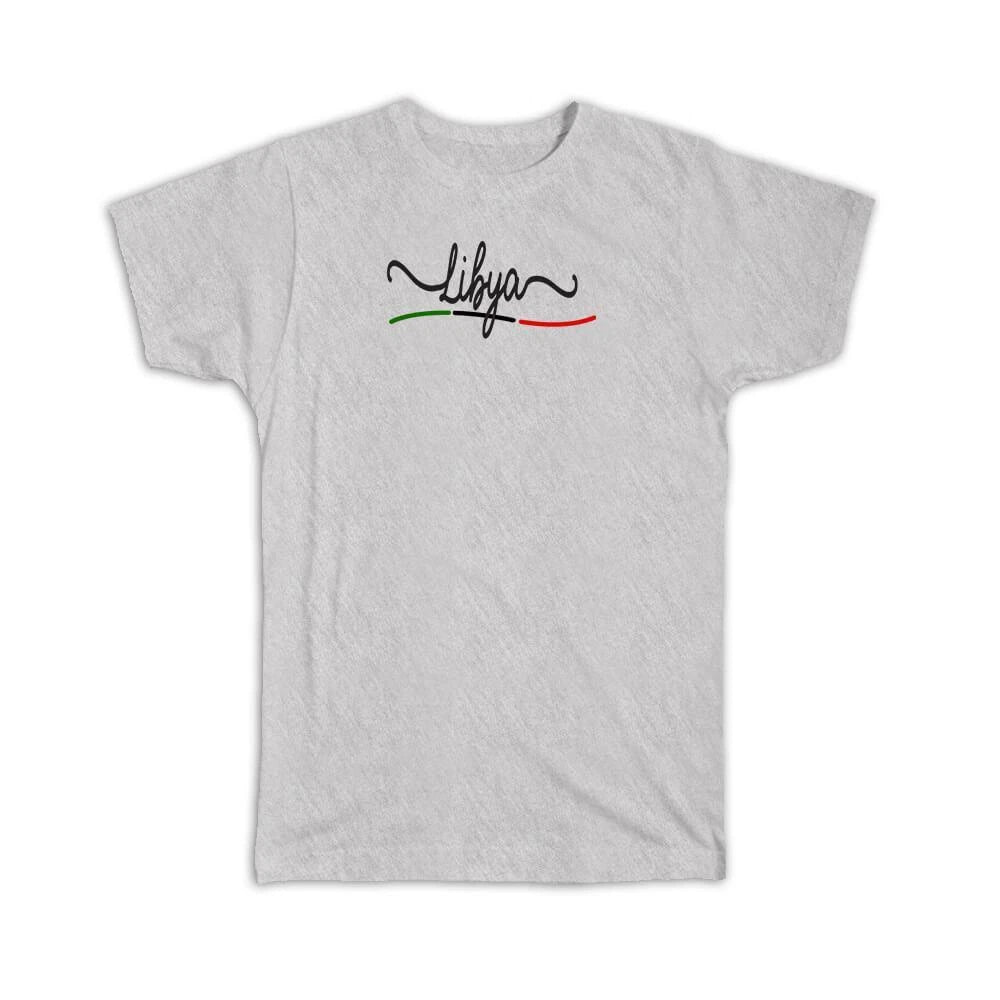 Gift T-Shirt : Libya Flag Colors Libyan Travel Expat Country Minimalist