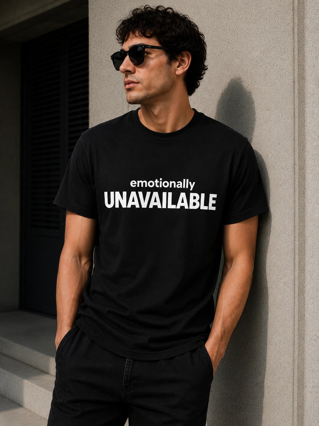 Emotionally Unavailable Shirt Funny Minimalist Graphic Tee