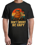Dont Worry Be Capy Funny Capybara Retro Adult Size S-4XL T-Shirt Image 1 of 4