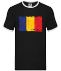 Romania Grunge Flag - Mens Ringer - Romanian Flag Flags Bucharest