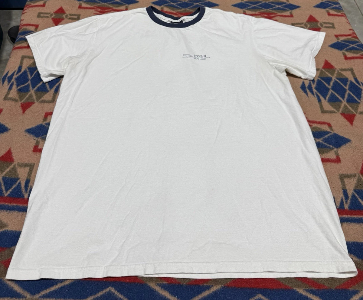 Vintage 90s Polo Ralph Lauren Kayak Oar T-Shirt XL Men’s White Short Sleeve