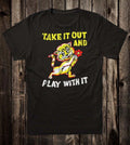Retro Style T-shirt Novelty Design Groovy 70's Take it Out Play With It Cat Image 1 of 2
