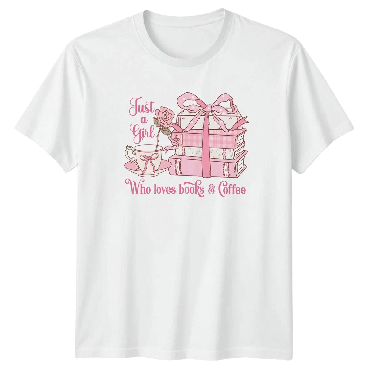 Just A Girl Who Loves Womens T-Shirt Book Lover Reading Birthday Gift For Her