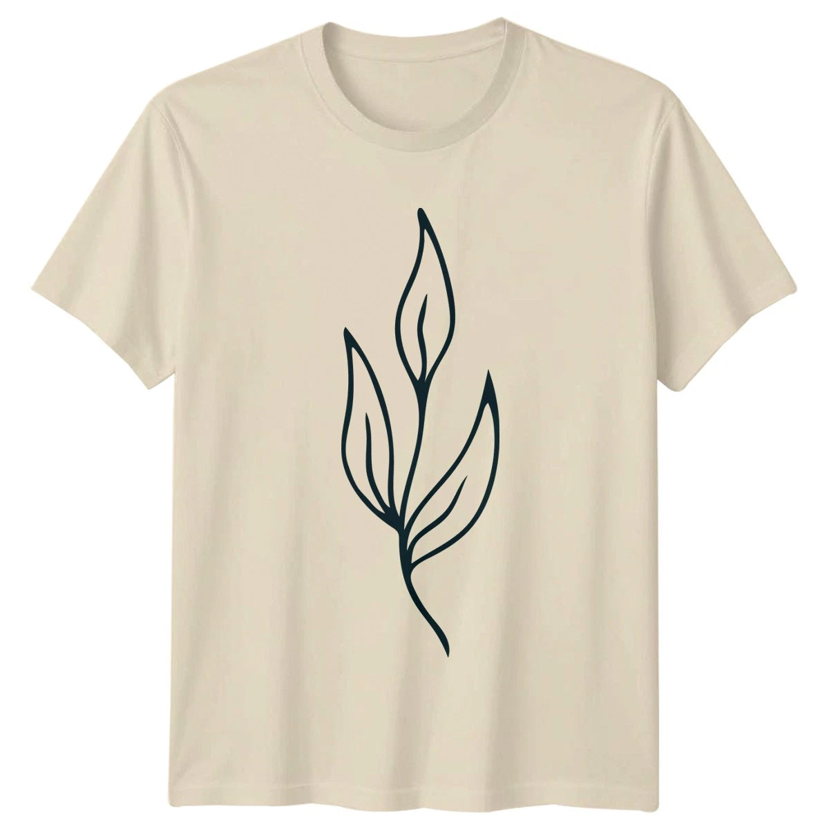 Minimalist Botanical Leaf Plant Line T-Shirt Line Art Foliage Botanical