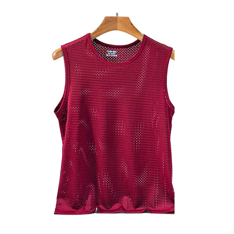 Mens Mesh Breathable Cool Vest Quick Drying Tank Top T-Shirt SPORTS