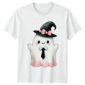 Cute Pink Coquette Ghost Womens T-Shirt Halloween Gift For Her
