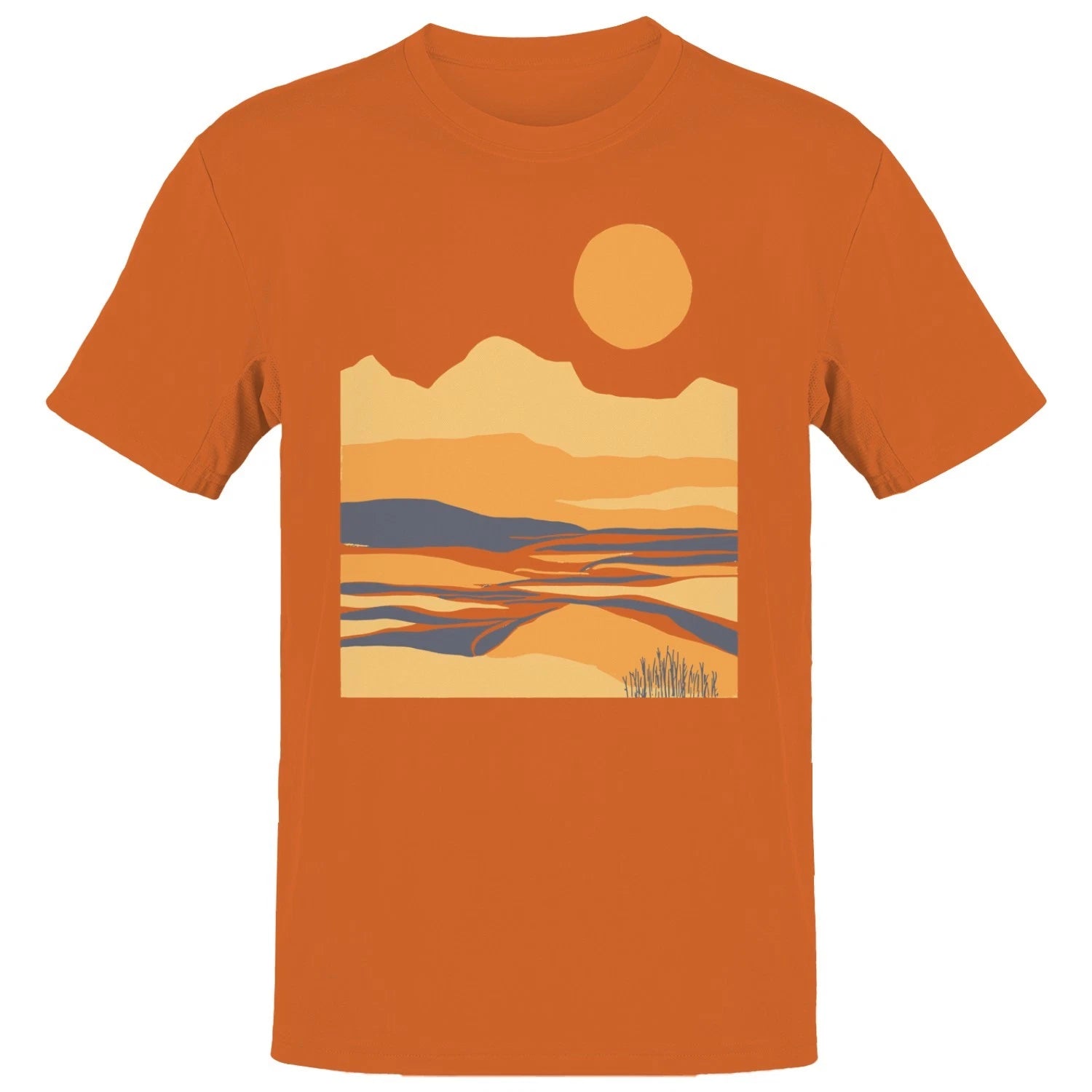 Men's T-shirt Minimalist Mountain Sunset Art