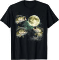 Vintage Bass Fishing T-Shirt - Howling Moon Design for Anglers