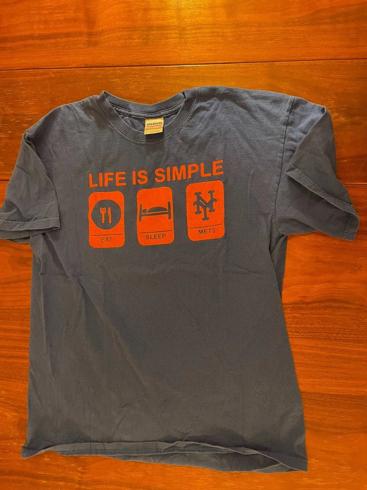 Life is Simple Eat Sleep Mets Large Shirt Vintage SGA