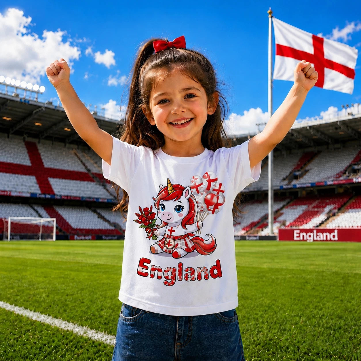 England Fan Cute Unicorn T Shirt, Stadium Supporter Kids Gift