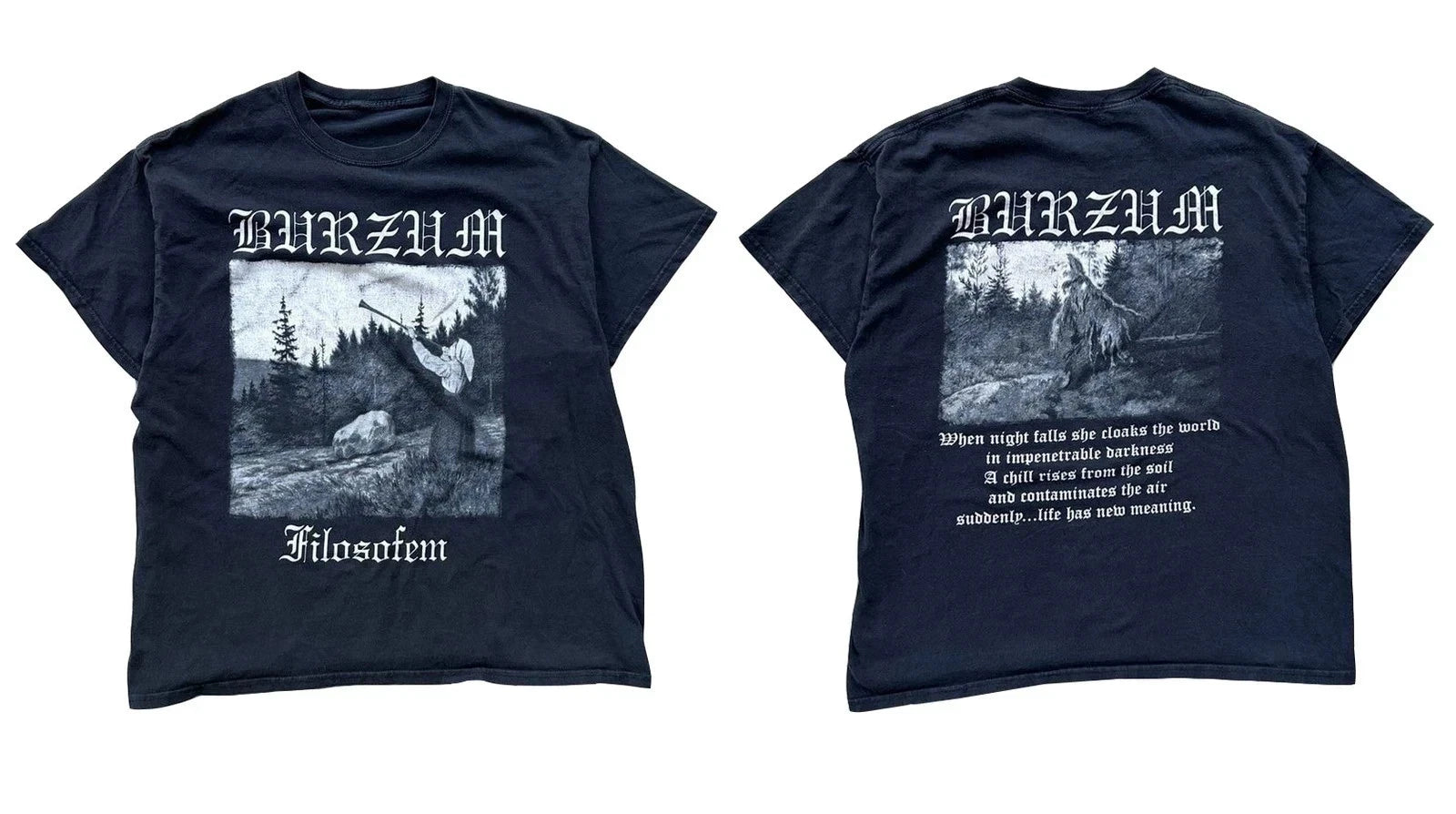 NEW 00s 1Burzum Filosofem Promo Punk Metal T-Shirt Unisex Size S-4XL