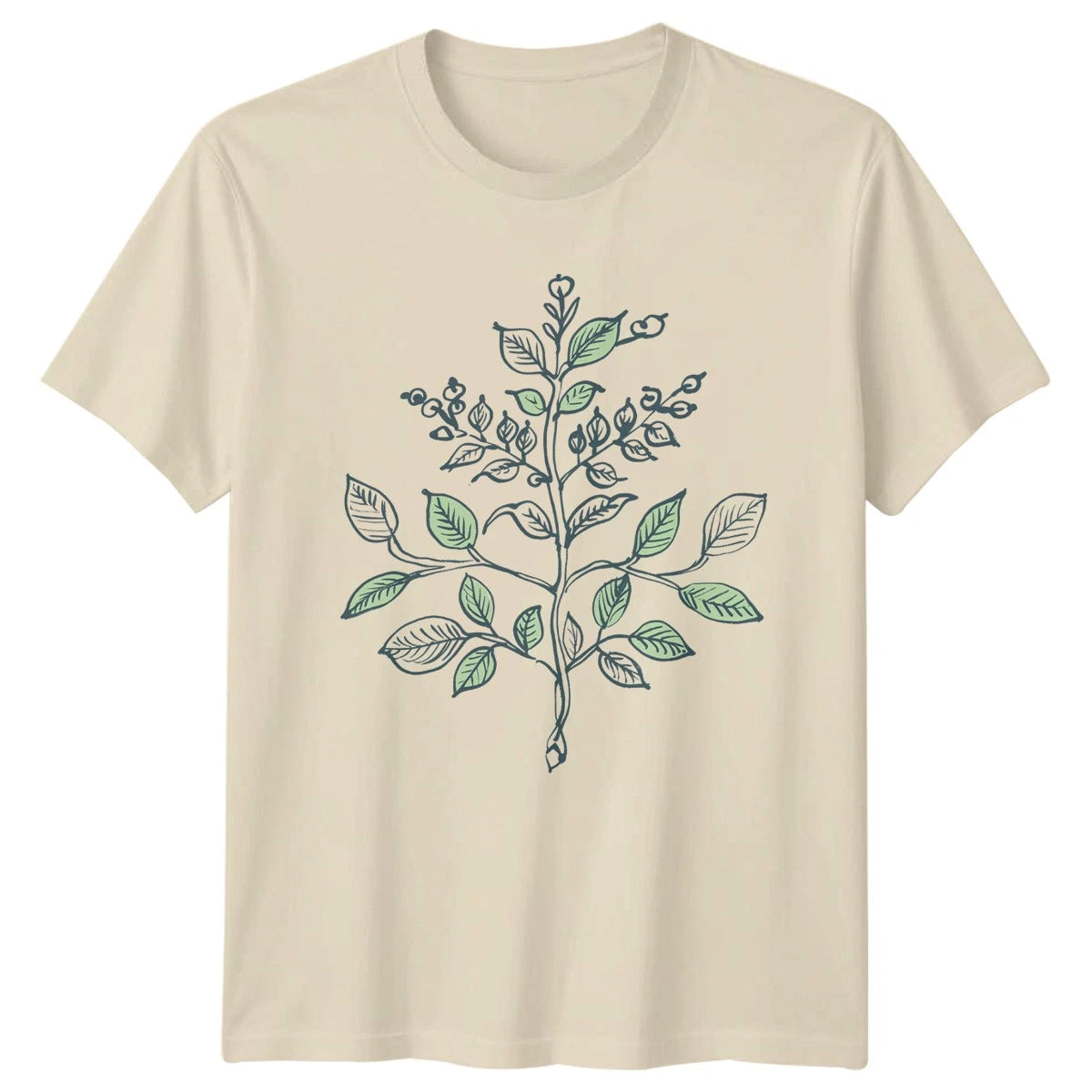 Minimalist Botanical Plant Design T-Shirt Line Art Nature Birthday Gift
